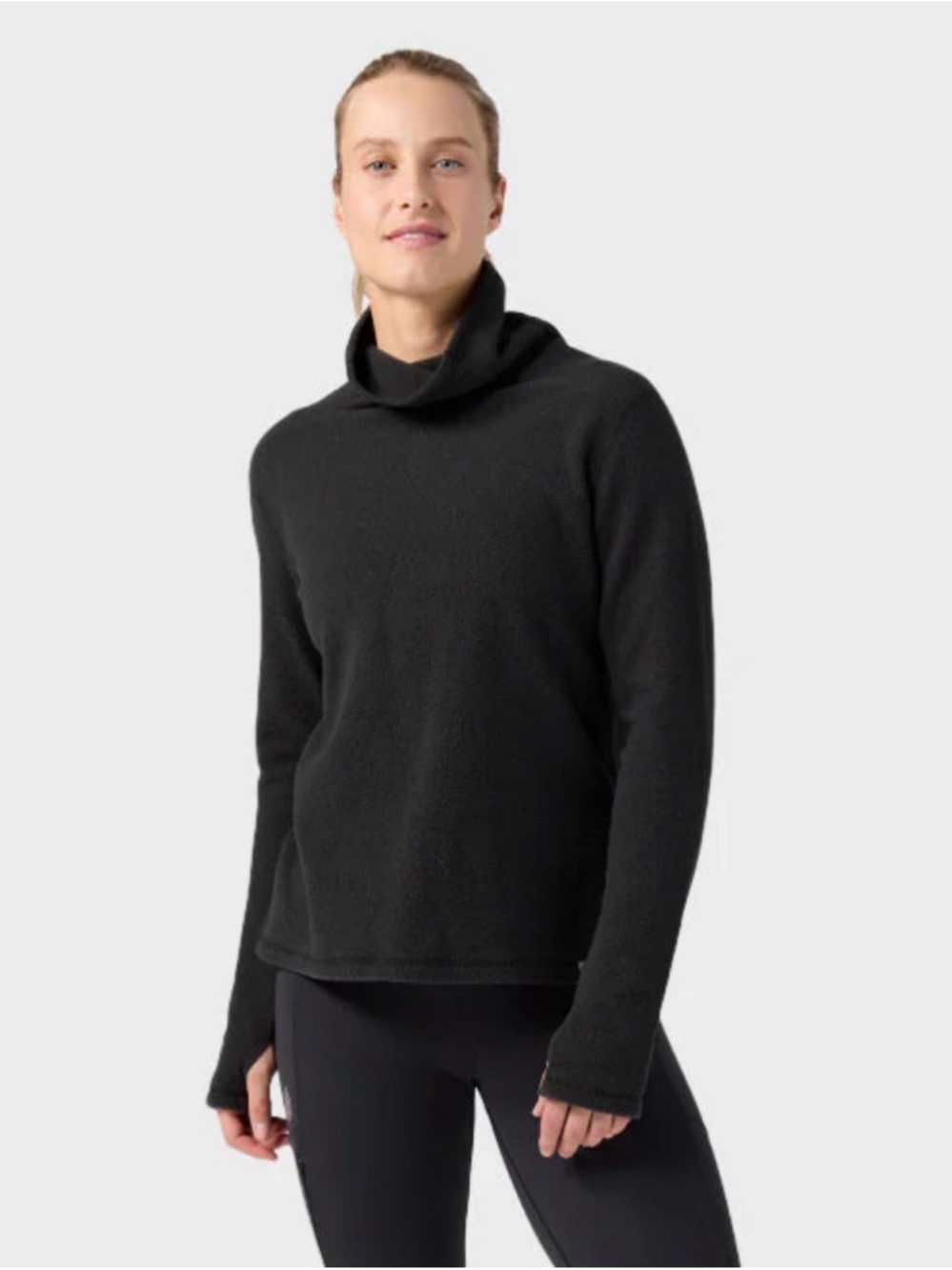 Stio Women's Black Turpin Fleece Funnel neck